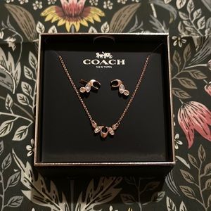 Coach cluster earrings & necklace